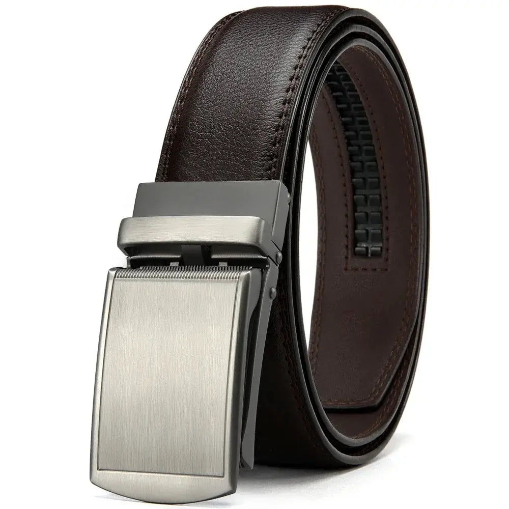 Belter Belt Belter Belt: Classic Edition One - Stufenloser Herrengürtel aus Leder mit Automatik-Schnalle Gürtel Braun-125cm