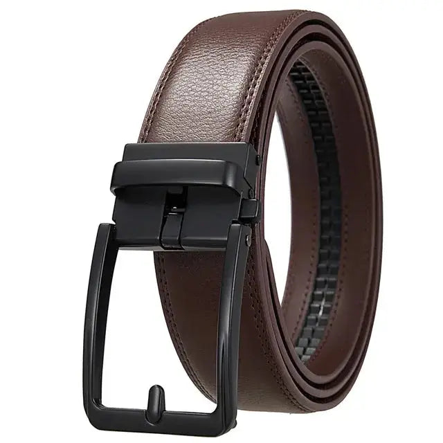 Belter Belt Belter Belt: Retro Black Edition - Stufenloser Herrengürtel aus Leder mit Automatik-Schnalle Gürtel Coffee-125cm