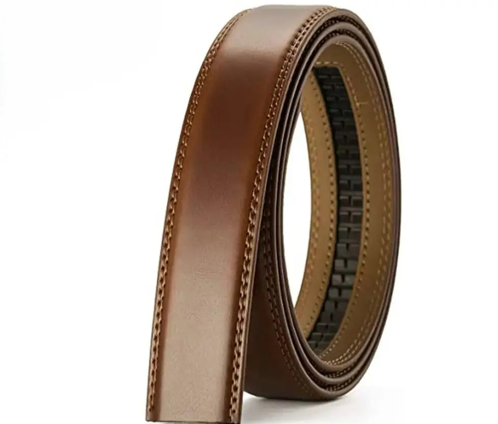 Belter Belt Belter Belt: Stufenloser Herrengürtelriemen aus Leder Gürtelriemen Braun-125cm