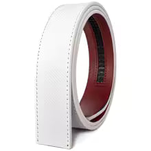 Belter Belt Belter Belt: Stufenloser sportlicher Herrengürtelriemen aus Leder Gürtelriemen weiss / 130 cm