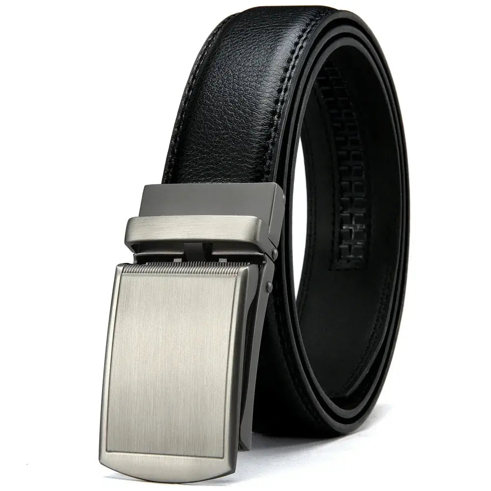 Belter Belt Belter Belt: Classic Edition One  - Stufenloser Herrengürtel aus Leder mit Automatik-Schnalle Gürtel Schwarz-125cm