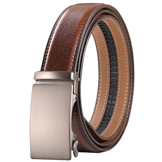 Belter Belt Belter Belt: Cowboy Edition - Stufenloser Herrengürtel aus Leder mit Automatik-Schnalle Gürtel Leder-Braun-125cm