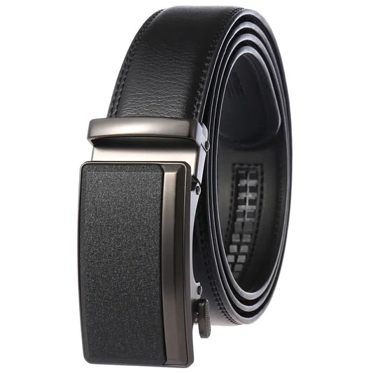 Belter Belt Belter Belt: Elegant Edition - Stufenlos Herrengürtel aus Leder mit Automatik-Schnalle Gürtel Black-125cm