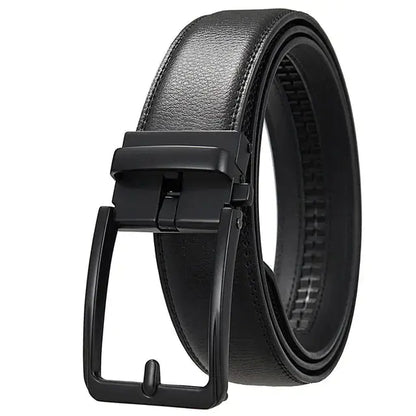 Belter Belt Belter Belt: Retro Black Edition - Stufenloser Herrengürtel aus Leder mit Automatik-Schnalle Gürtel Black-125cm