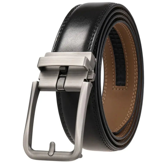 Belter Belt Belter Belt: Retro Edition - Stufenloser Herrengürtel aus Leder mit Automatik-Schnalle Gürtel Black-125cm
