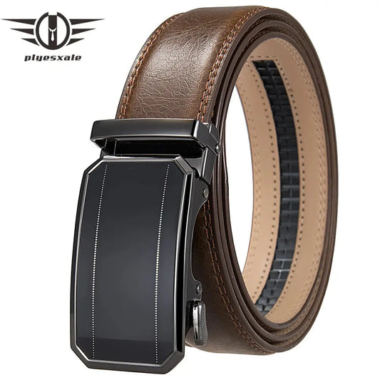 Belter Belt Plyesxale 2024 High Quality Men Leather Belt Metal Automatic Buckle Work Business Tan Brown Black Cowskin Belts For Men B1506